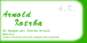 arnold kotrba business card
